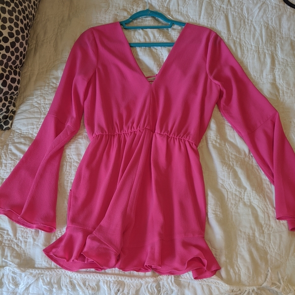 Gianni Bini Bell-Sleeve Romper - Picture 2 of 2